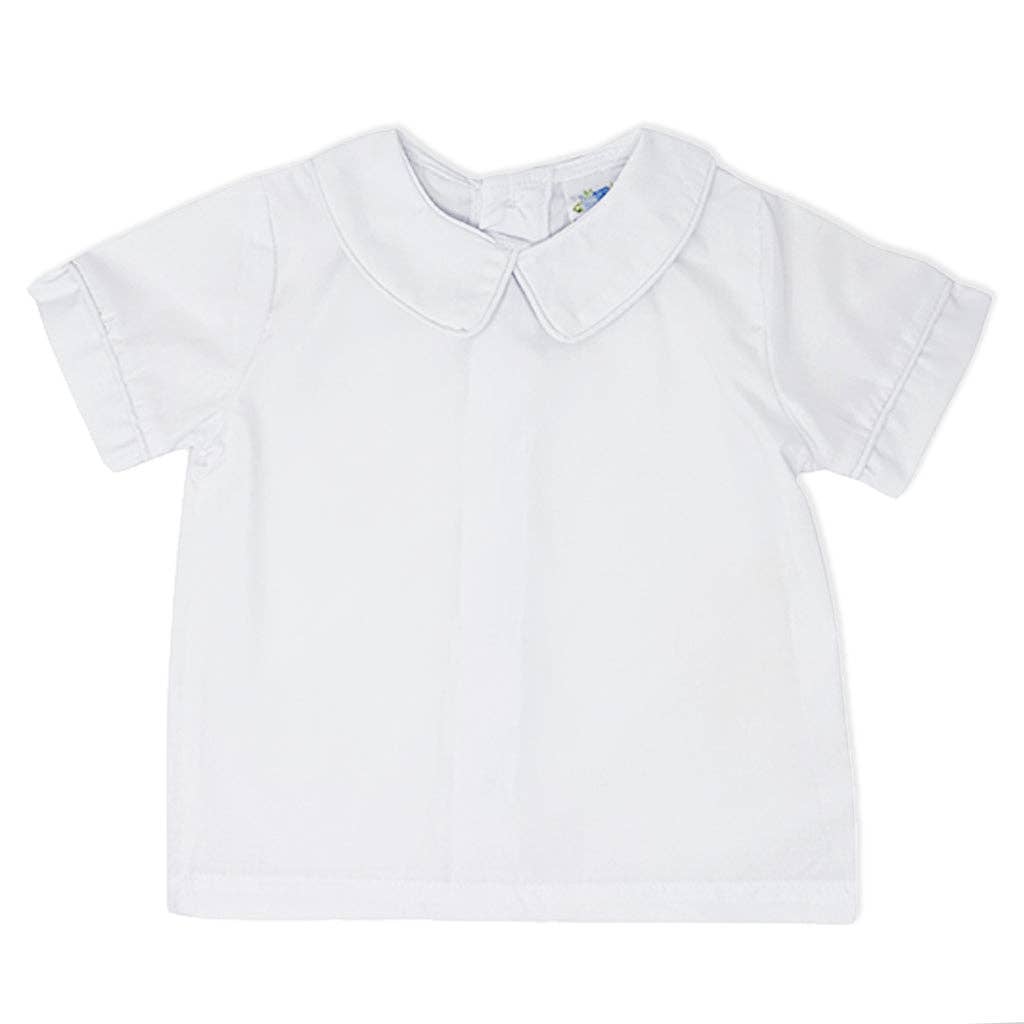Boys Short Sleeve Peter Pan Collar Shirt