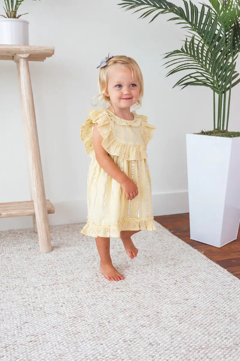 Yellow Ruffle Dress + Bloomer