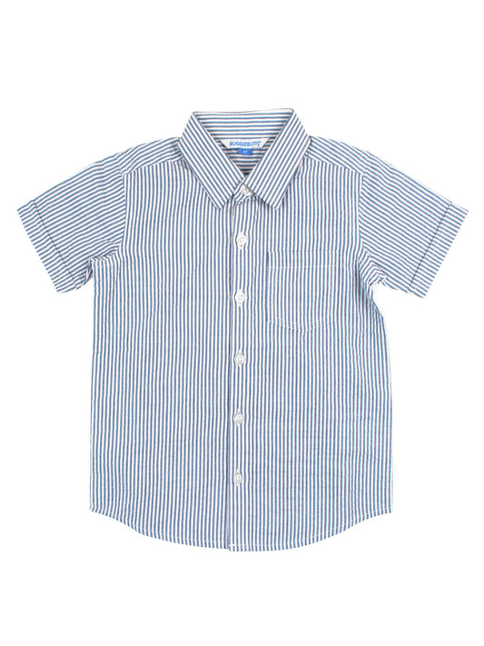 Blue Seersucker Button Down