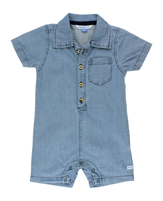 Denim Button-Up Romper