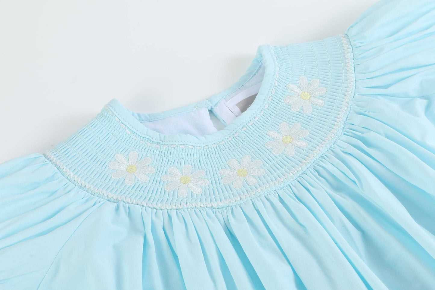 Light Blue Daisy Smocked Dress