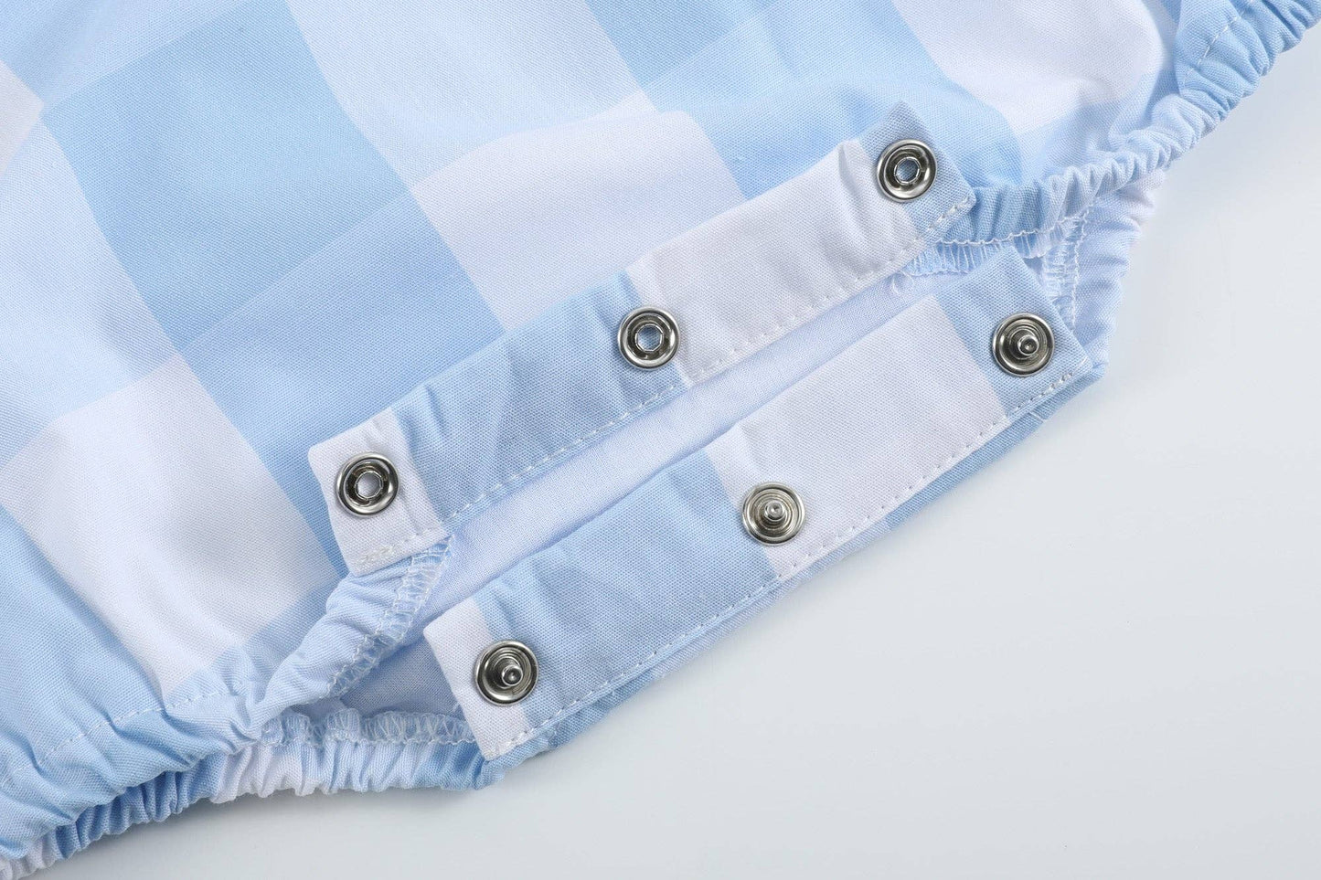 Blue Check Bubble Romper