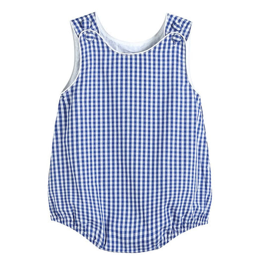 Blue Gingham Romper