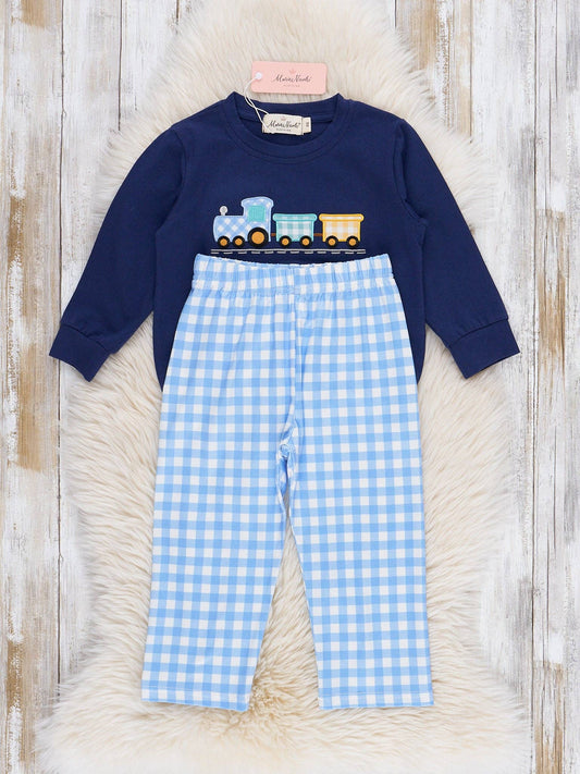 Crewneck Gingham Train Set