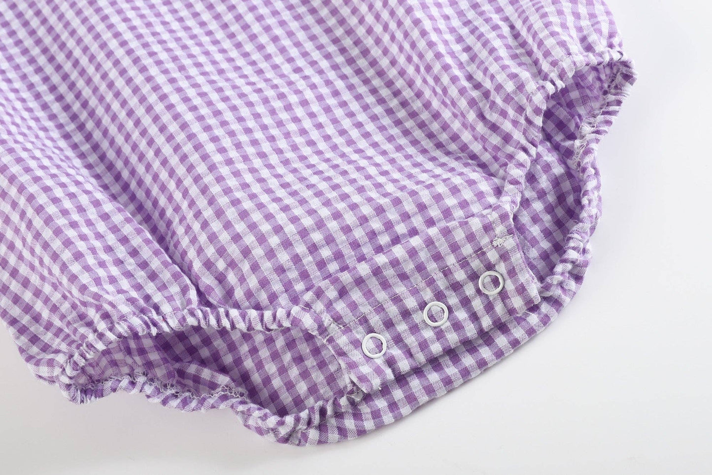 Purple Gingham Collared Bubble