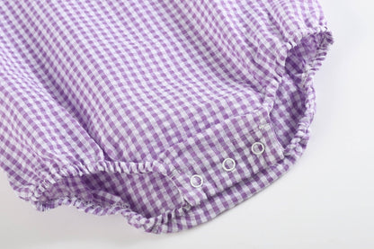 Purple Gingham Collared Bubble