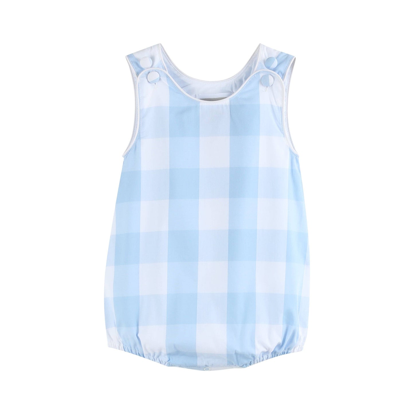 Blue Check Bubble Romper