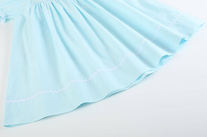 Light Blue Daisy Smocked Dress