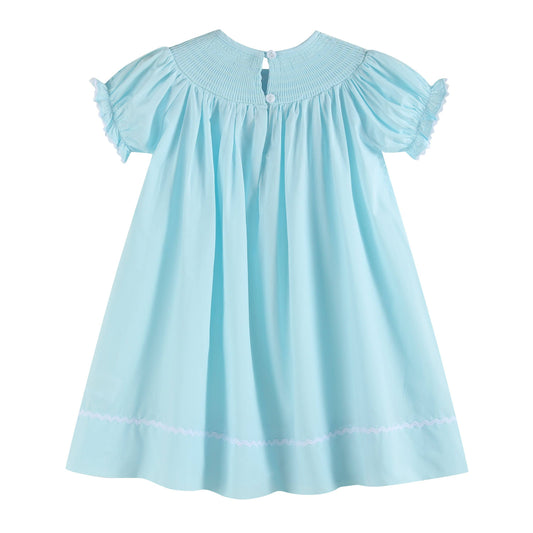 Light Blue Daisy Smocked Dress