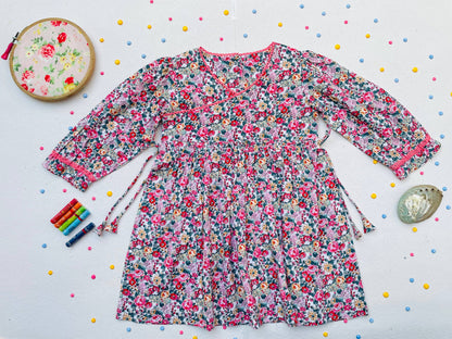 Pink Bloom Overlap Dress