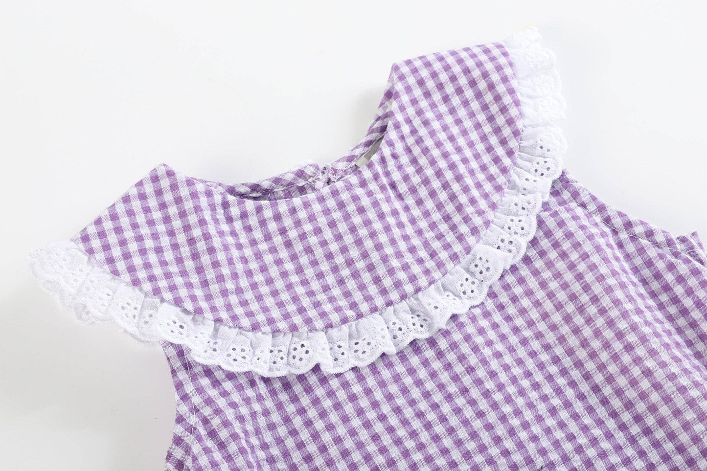 Purple Gingham Collared Bubble