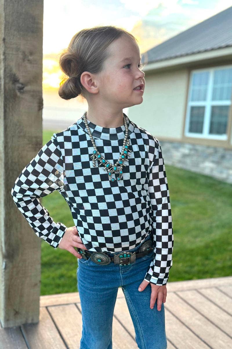 Checkered Mesh Top