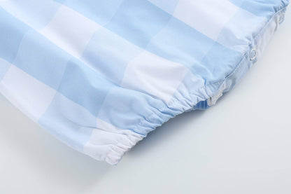 Blue Check Bubble Romper