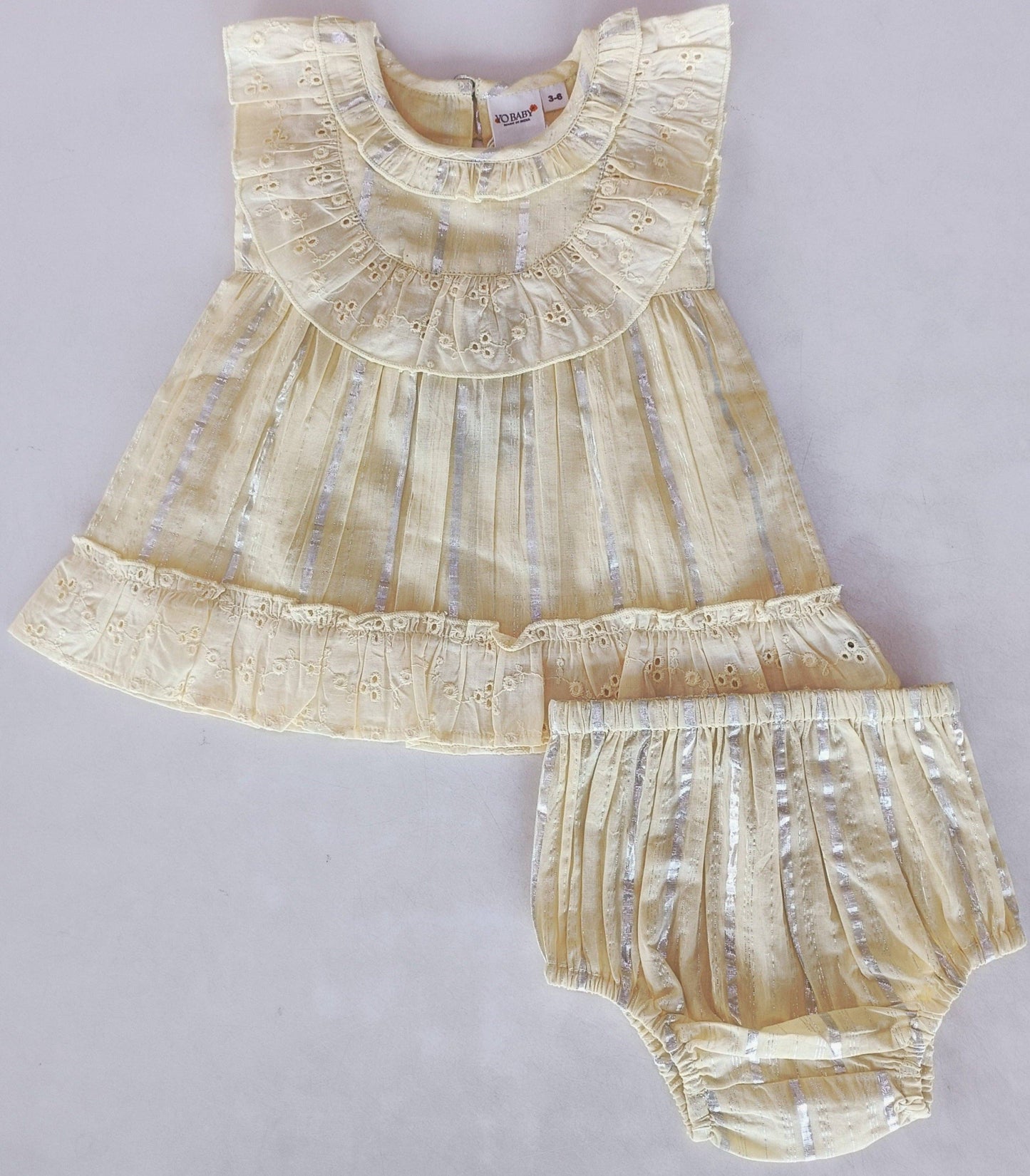 Yellow Ruffle Dress + Bloomer