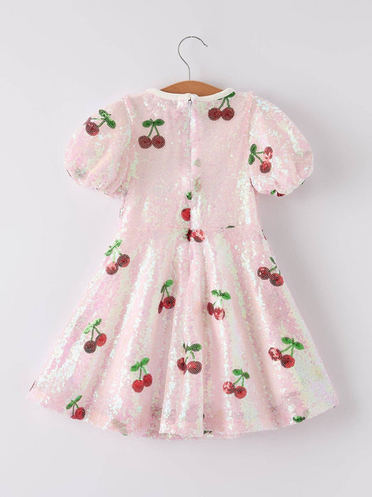 Sweet Cherry Sequins Dress