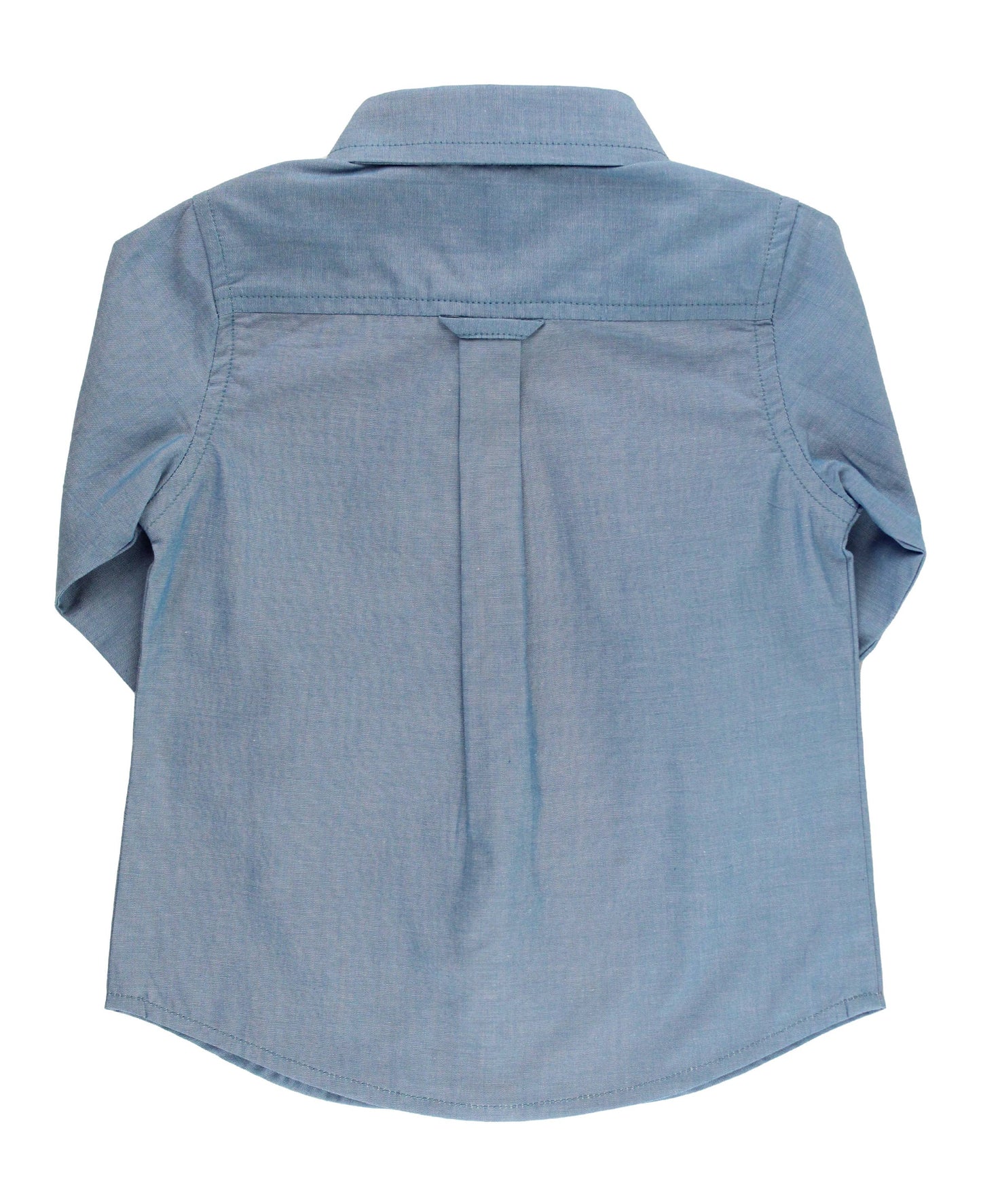 Boys Blue Chambray Long Sleeve Button Down