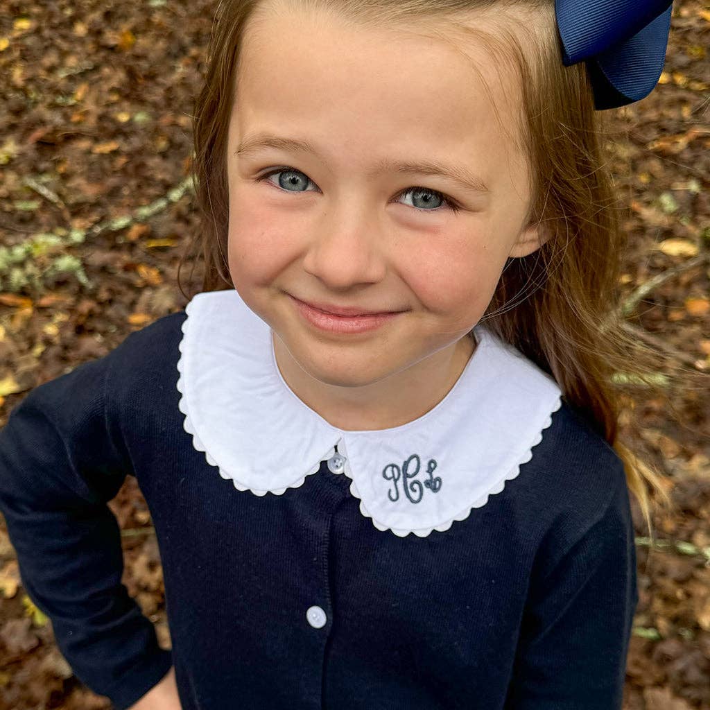 Girls Long Sleeve Peter Pan Collar Shirt