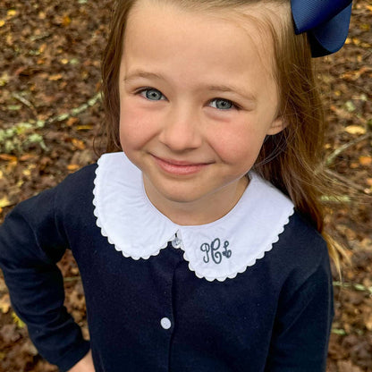 Girls Long Sleeve Peter Pan Collar Shirt