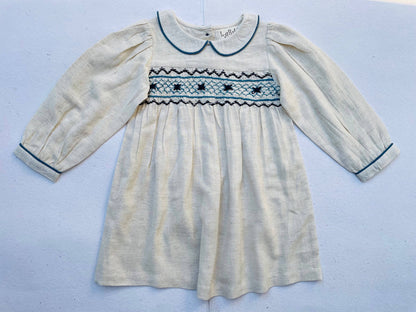 Linen Blend Hand Smocked Dress