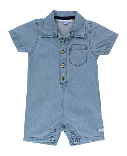Denim Button-Up Romper