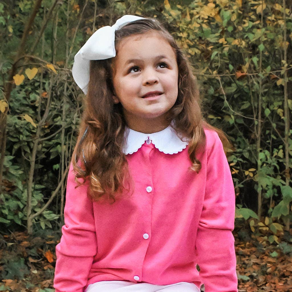 Girls Long Sleeve Peter Pan Collar Shirt