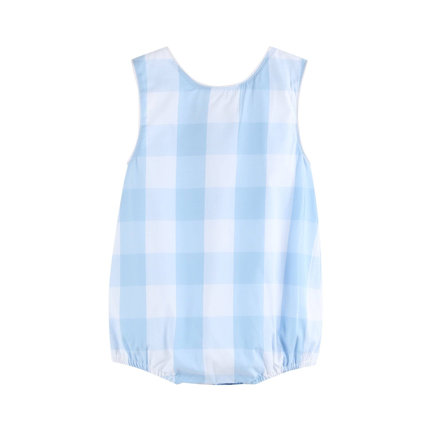 Blue Check Bubble Romper