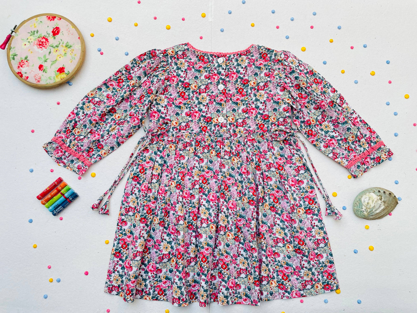Pink Bloom Overlap Dress