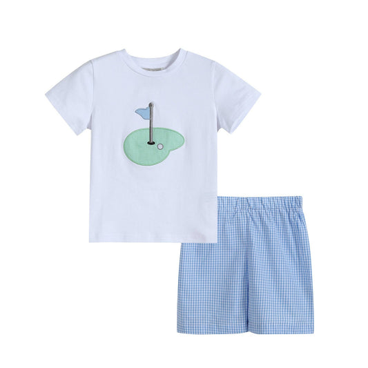 Blue Gingham Golf Set