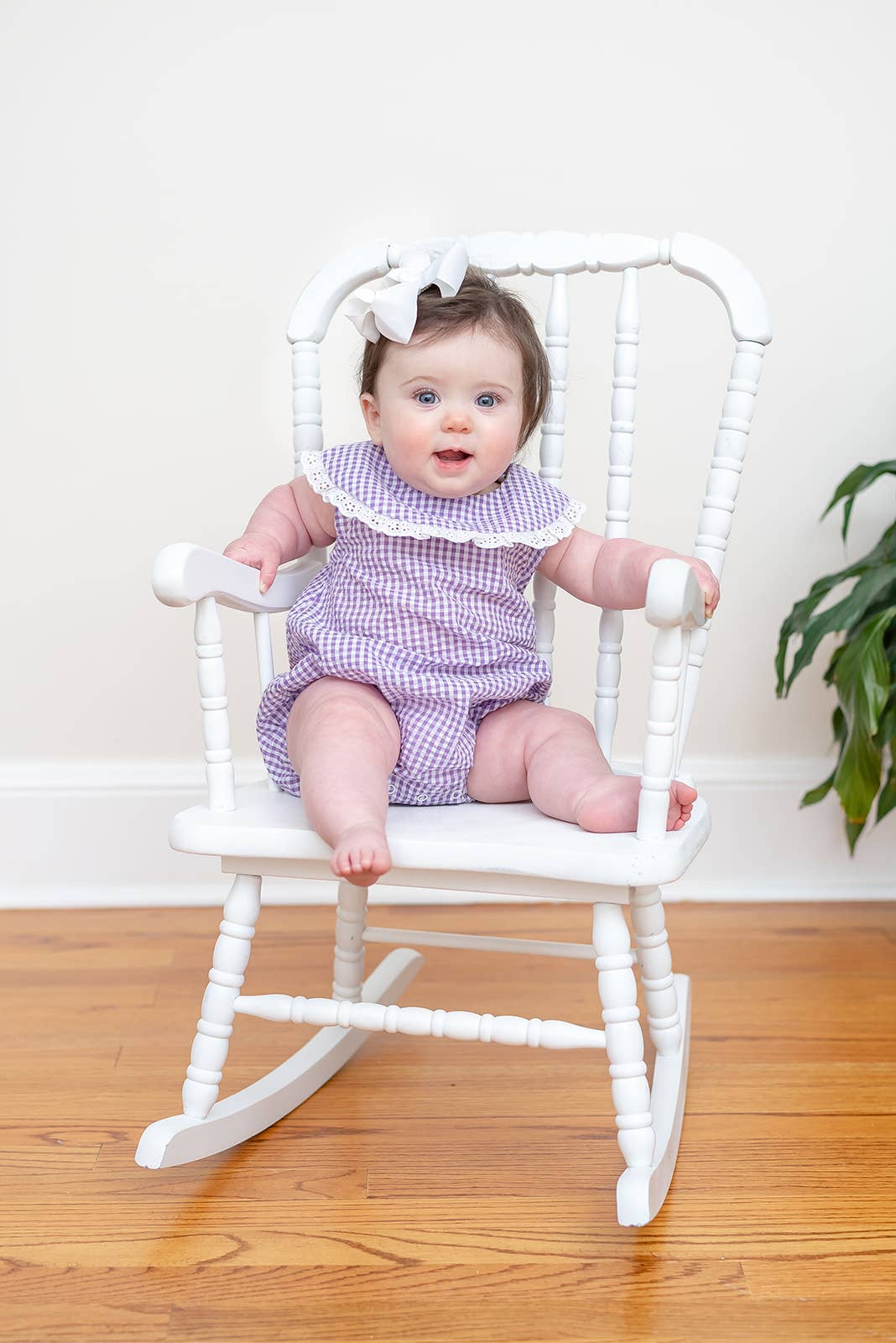 Purple Gingham Collared Bubble