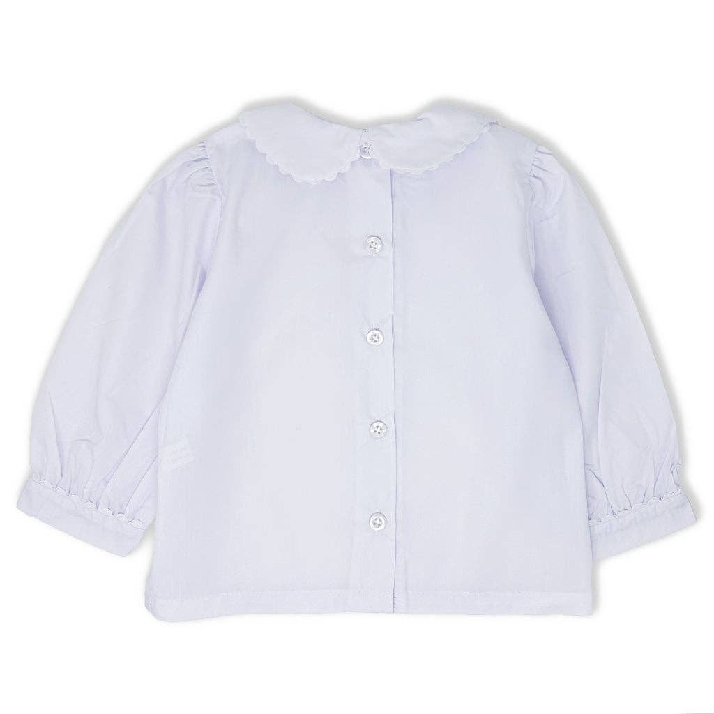 Girls Long Sleeve Peter Pan Collar Shirt