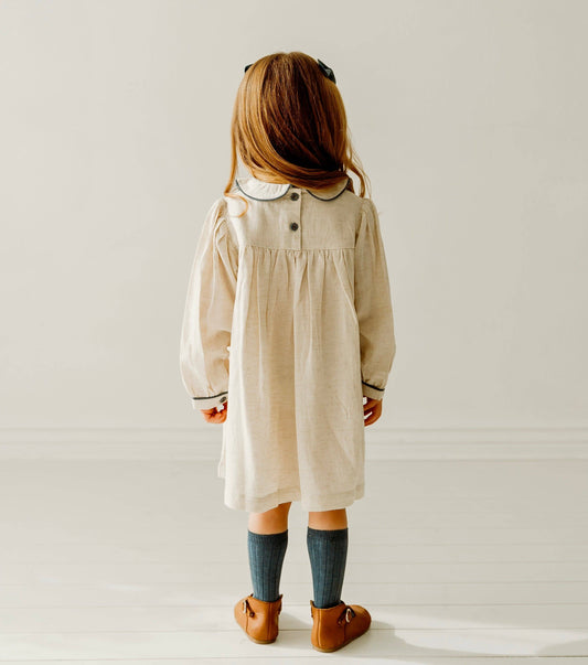 Linen Blend Hand Smocked Dress