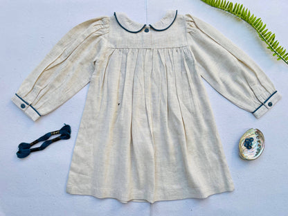 Linen Blend Hand Smocked Dress