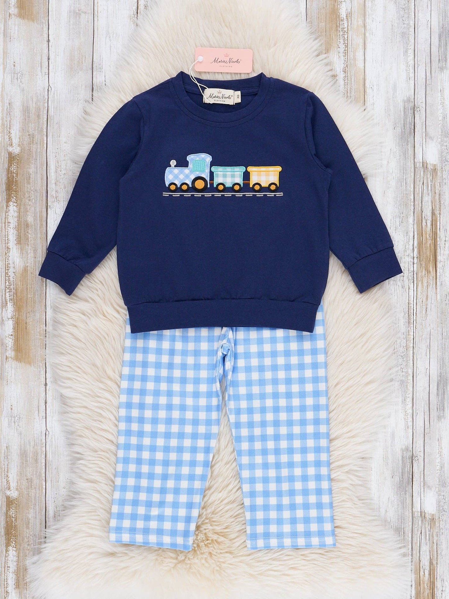 Crewneck Gingham Train Set