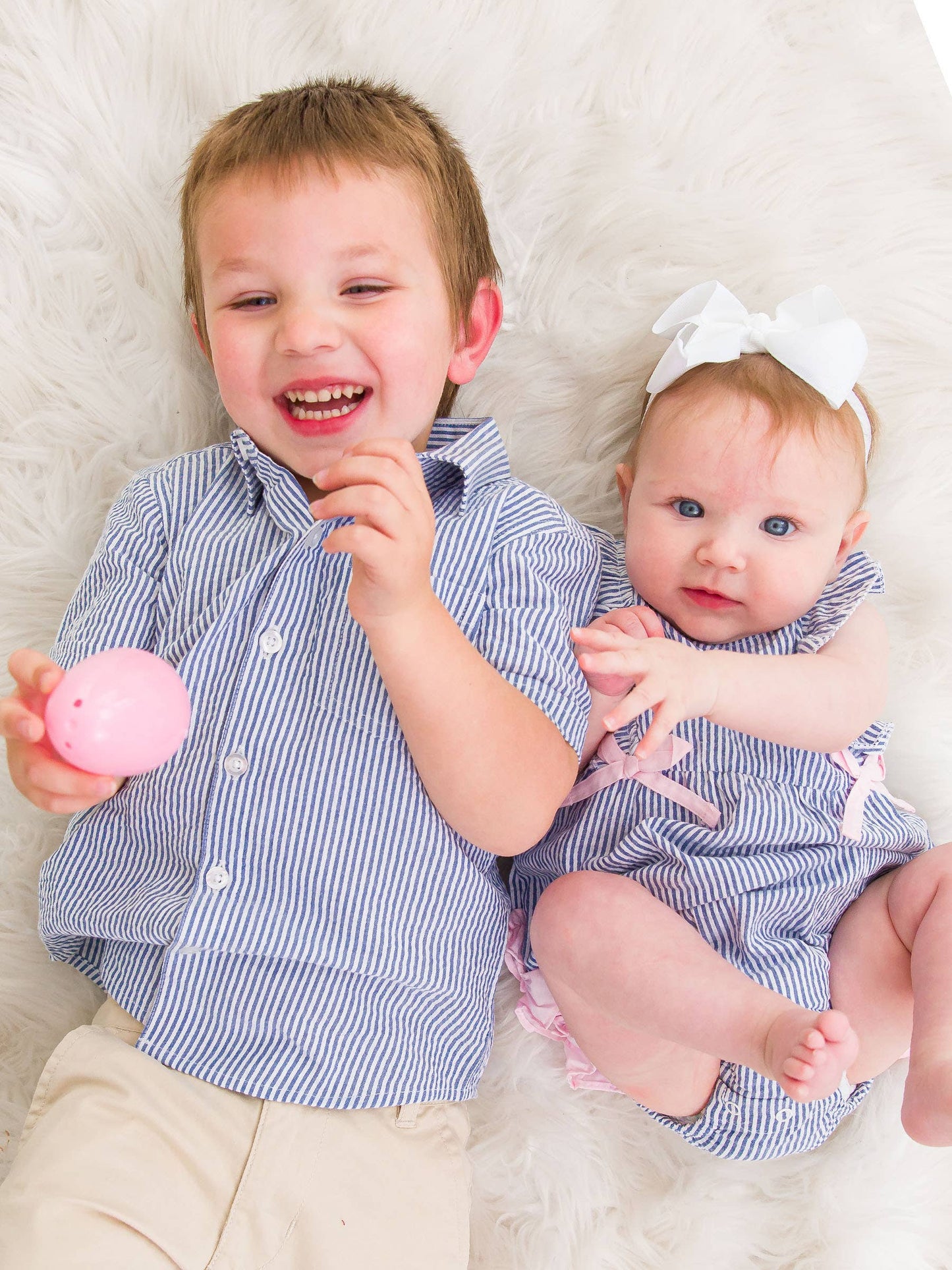 Blue Seersucker Button Down